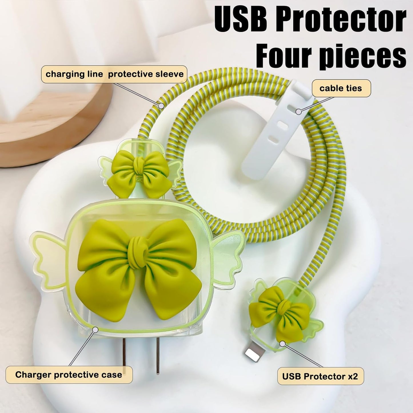 Protège Câble Type-C, chargeur avec Design de Cœur 3D Rose - informati
