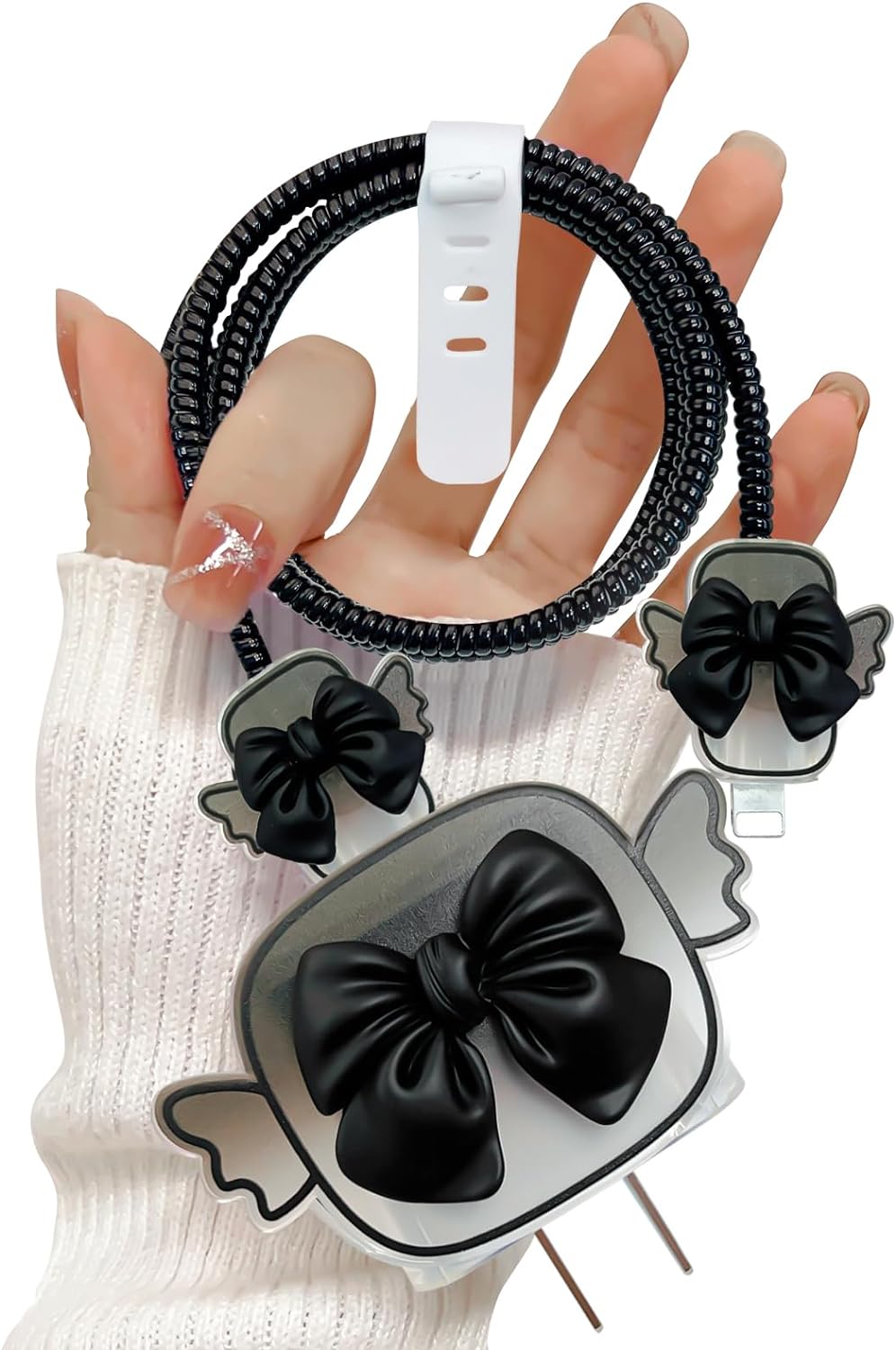 Protège Câble Type-C, chargeur avec Design de Cœur 3D Rose - informati