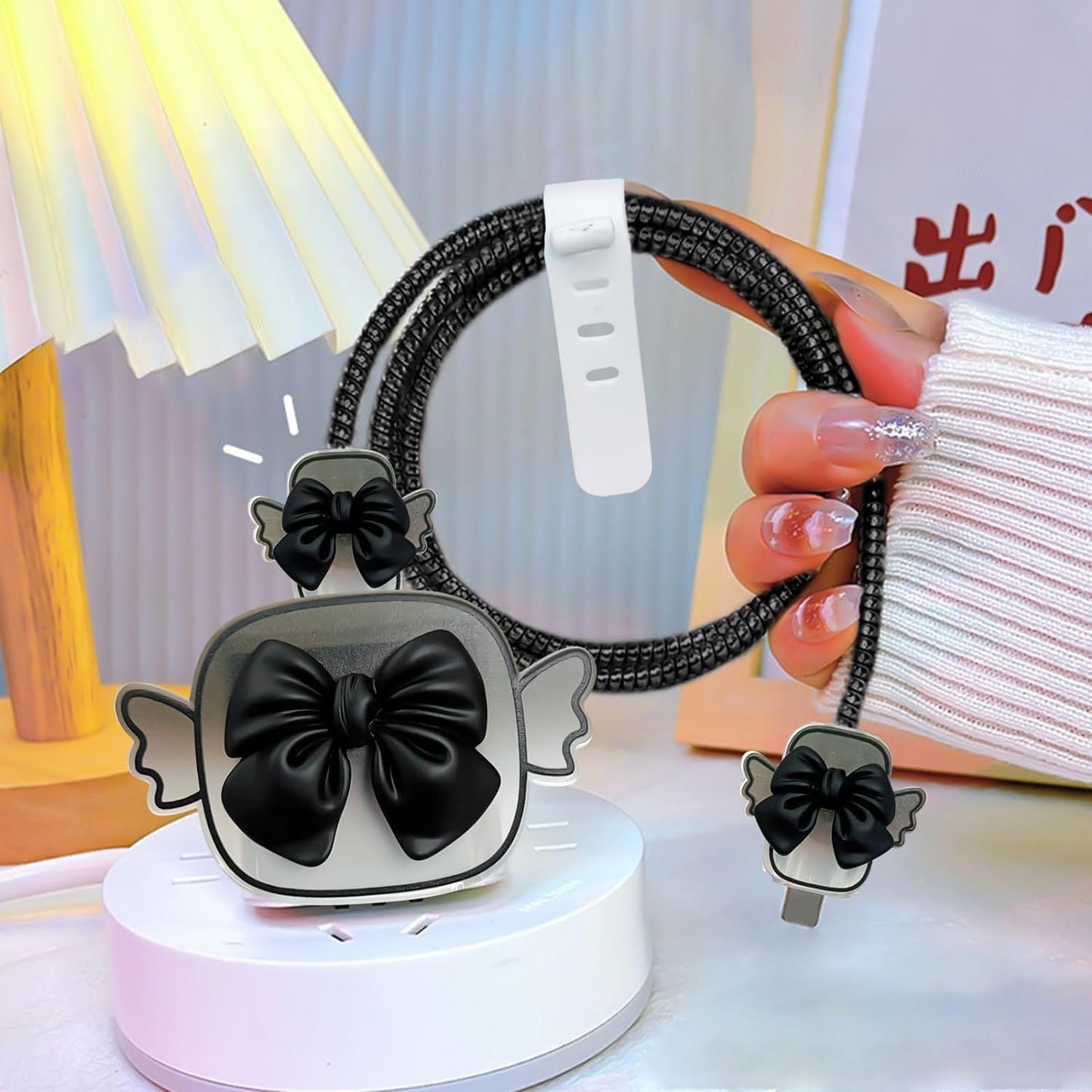 Protège Câble Type-C, chargeur avec Design de Cœur 3D Rose - informati