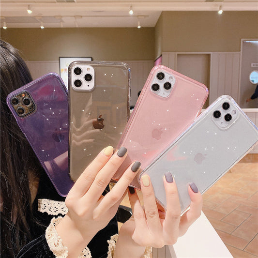 Transparent Glitter Soft Case For iPhone