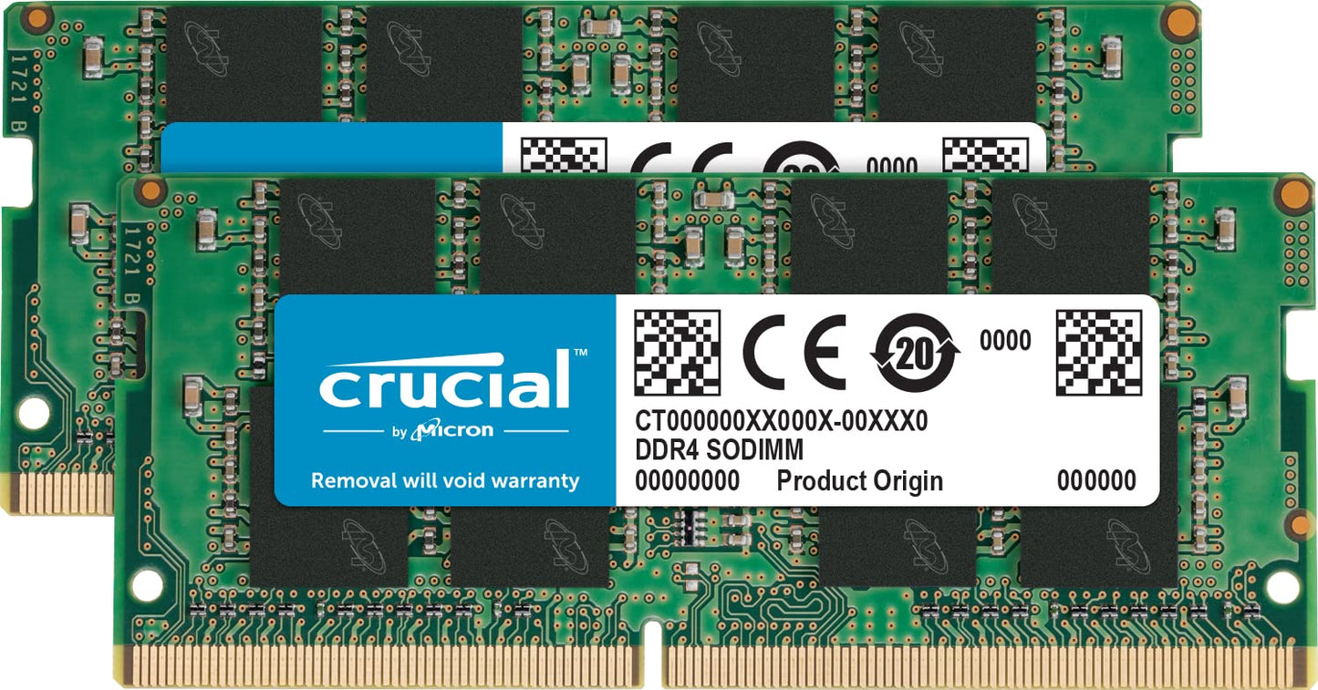 Crucial RAM 32Go Kit (2x16Go) DDR4 3200MHz CL22 (ou 2933MHz ou 2666MHz) mémoire portable