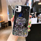 Glitter Silver Foil Epoxy Soft Glue Lanyard Stand Phone Case - informati