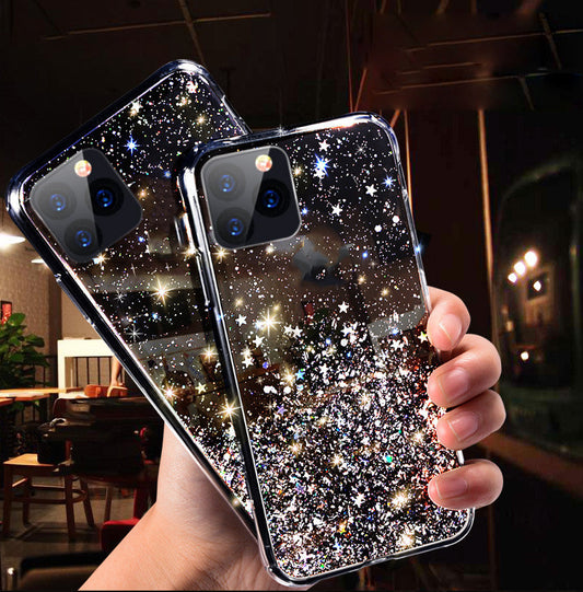 Gradient glitter star Epoxy transparent phone case - informati