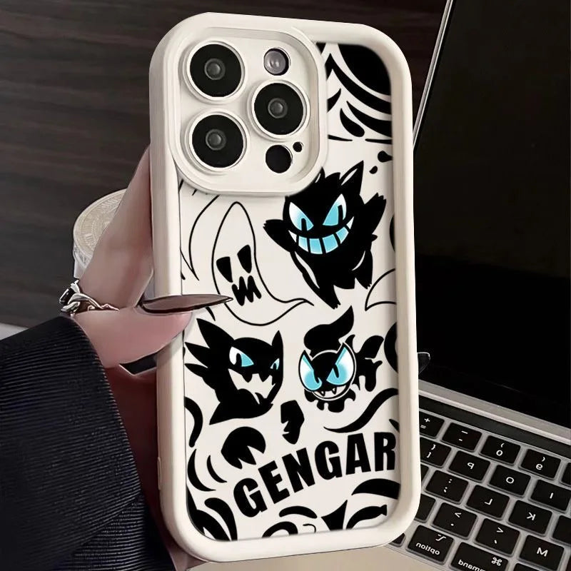 Coque de téléphone Pokemon Gengar en silicone liquide antichoc