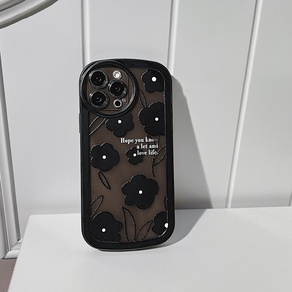Advanced Black Flower Silicone Phone Case - informati