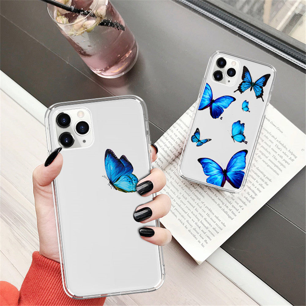 Transparent Blue Butterfly Phone Case Soft Shell - informati