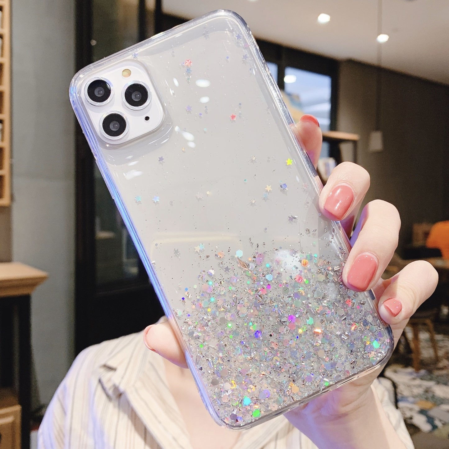 Starry Sky Silver Foil Glitter Epoxy Phone Case - informati