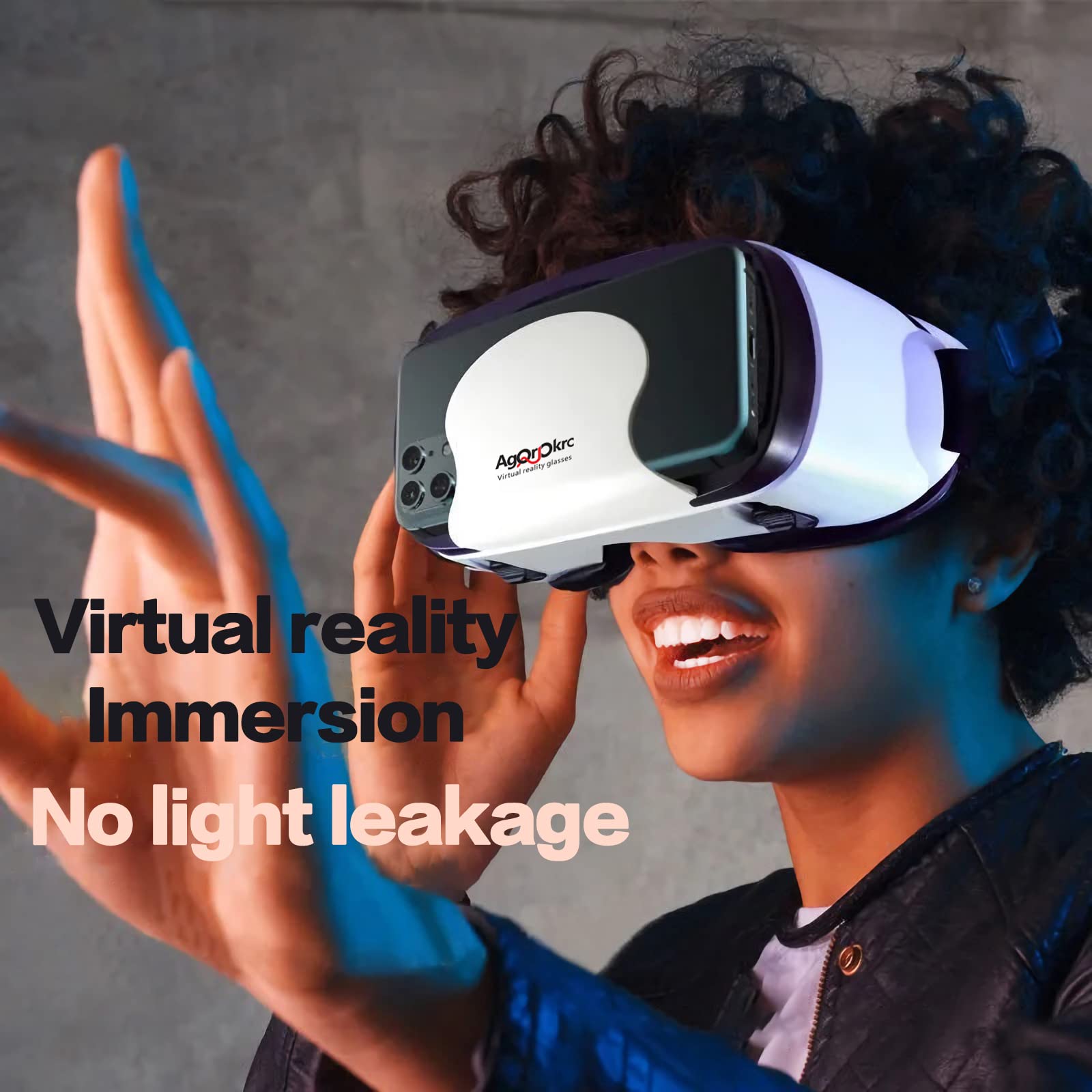 Casque VR, Casque Réalité 3D Virtuelle, Qualité d'image 2K HD & Lumière Anti-Bleue pour Jeux et Films - informati