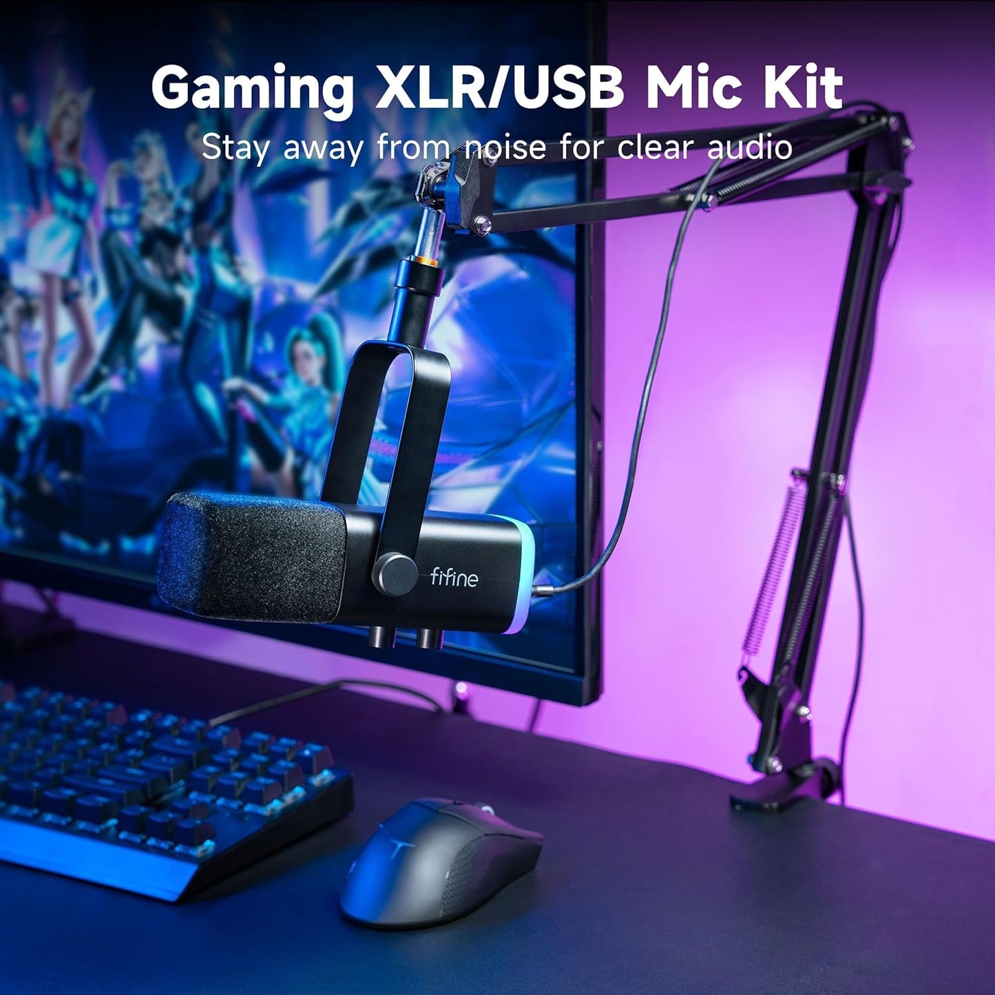 FIFINE USB/XLR Streaming Micro Gaming pour PC PS4 PS5 - informati